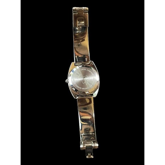 Vintage Roxy Blue Dial Stainless Steel Band Women Quartz Watch New Battery - Picture 4 of 6